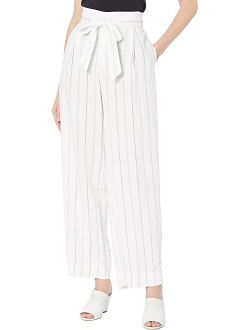 vince Soft Stripe Belted Pull-On Pants