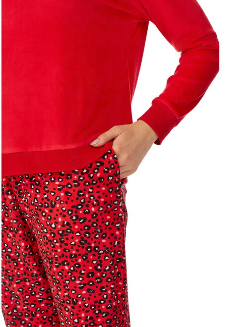 Secret Treasures Leopard Elastic Waistband Pockets Super Soft Stretchy Pajamas (Women's) 1 Pack