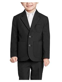 rrhss Boys Patch Pockets School Blazer Casual Two Button Suit Jacket Kids Sport Coats