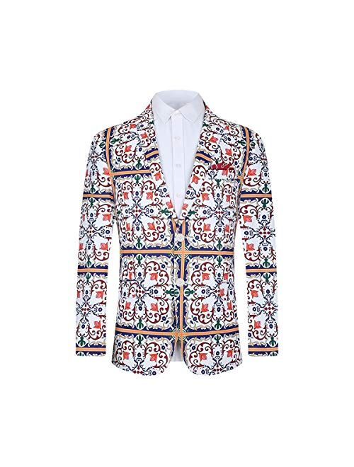 Piero Lusso Boys' Fashion Digital Print Sport Blazers Casual Jackets