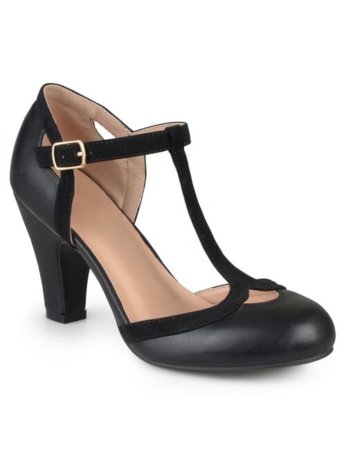 Journee Collection Womens T-Strap Round Toe Mary Jane Pumps