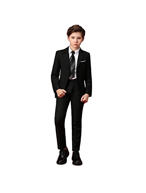 Boihedy Boys Suits for Kids Formal 5 Piece Dress Suit Set Complete Outfit