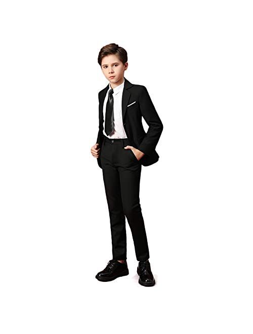 Boihedy Boys Suits for Kids Formal 5 Piece Dress Suit Set Complete Outfit