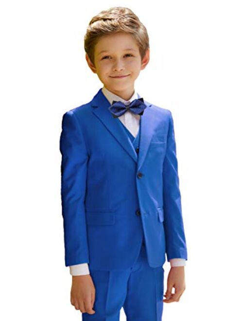 SaiLiiny Boys Formal Suit Toddler Slim Fit Plaid Suits for Boy Blue Tuxedos