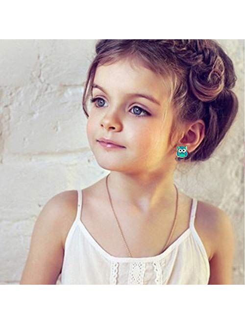NEWITIN 52 Pairs Colorful Cute Stud Earrings Hypoallergenic Earrings Stainless Steel Earrings for Girls and Women