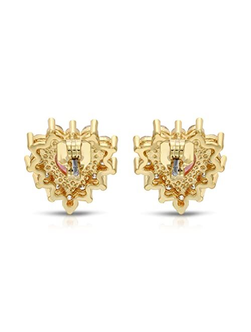 PINKme Fashion Studs Earrings Jewelry Sterling Silver Post Cubic Zirconia Brass Metal Crystal Mini Small Ear for Women Girls