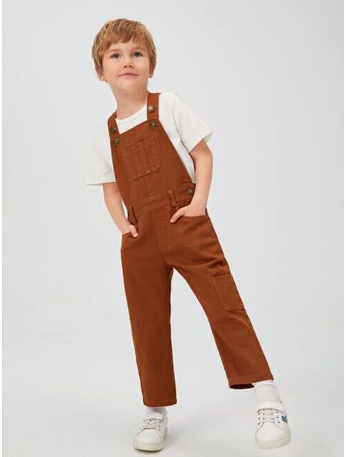 Shein Toddler Boys Slant Pocket Denim Overall Without Tee