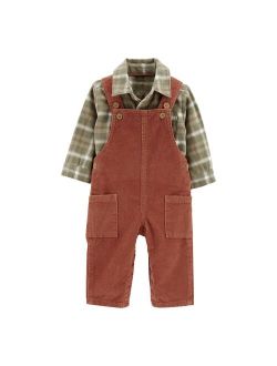 Baby Boys Carter's 2-Piece Plaid Shirt & Corduroy Overall Set