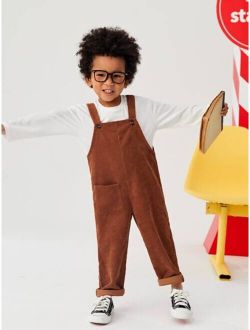 Toddler Boys Patched Pocket Overall Jumpsuit Without Tee