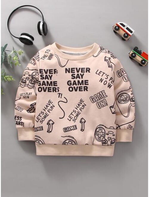 Shein Toddler Boys Slogan Graphic Sweatshirt