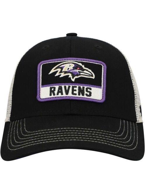 '47 BRAND Boys Black, Natural Baltimore Ravens Zoomer MVP Snapback Hat