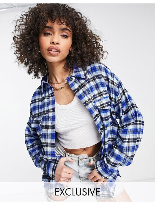 Missguided checked shirt in blue