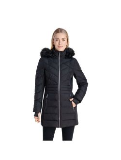 Stretch Faux-Fur Hooded Active Jacket