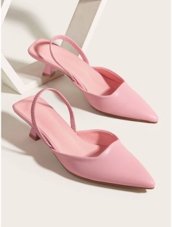 Minimalist Point Toe Slingback Heels