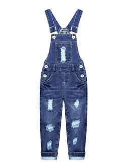Kidscool Baby & Little Boys/Girls Ripped Holes Bib Jeans Overall 