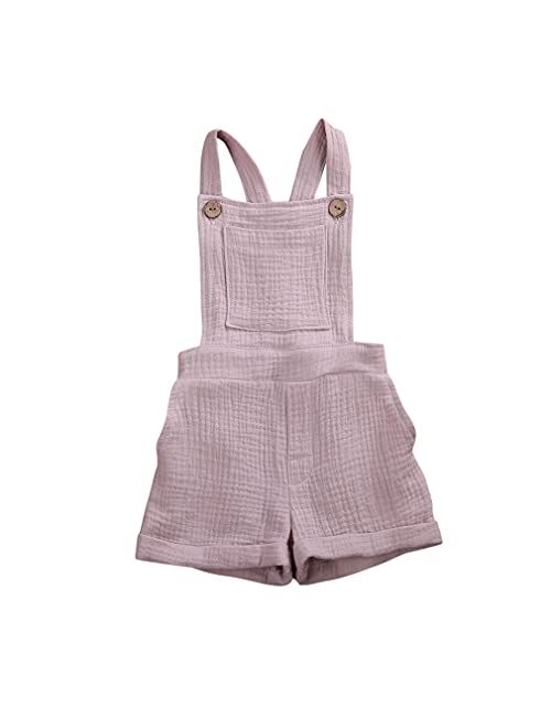 FLZS Infant Toddler Strap Pants Unisex Boys Girls Overall Solid Color Suspender Pants