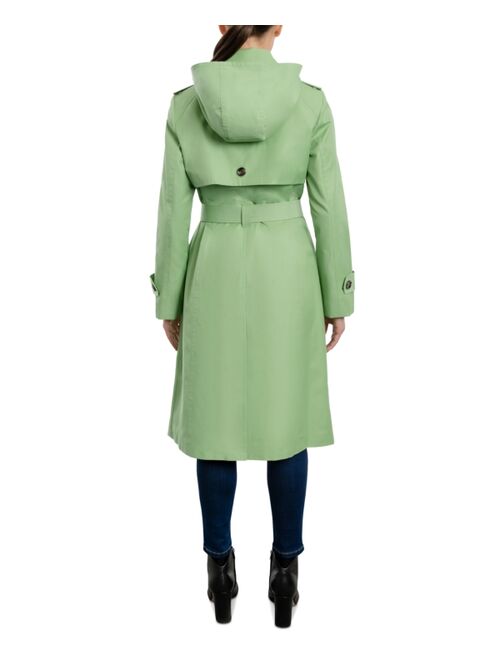 London Fog Women's Hooded Maxi Trench Coat