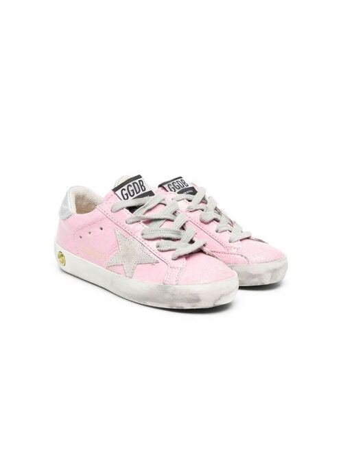 Golden Goose Kids Super-Star cracked leather sneakers