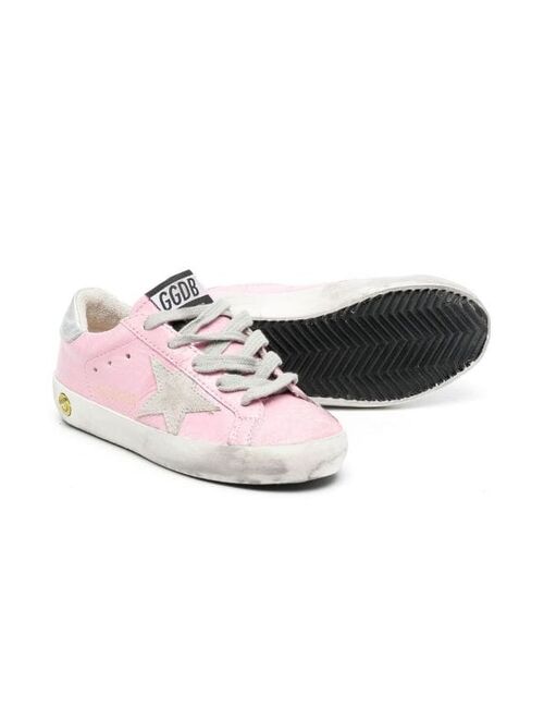 Golden Goose Kids Super-Star cracked leather sneakers