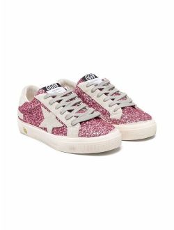 Golden Goose Kids Superstar low-top glitter sneakers