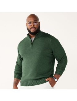 Big & Tall Sonoma Goods For Life Quarter-Zip Sweater