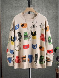 Men Cartoon Pattern Sweater