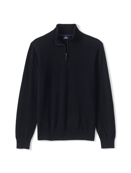 Men's Lands' End Cashmere Quarter-Zip Sweater