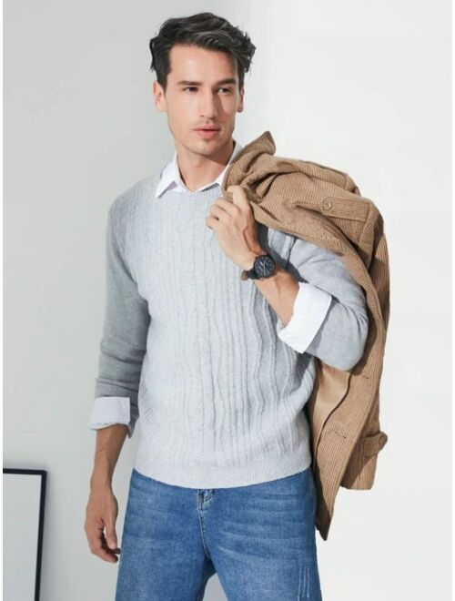 Buy Shein Men Cable Knit Sweater Without Shirt online | Topofstyle
