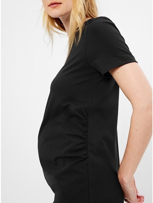 Gap Maternity Ruched Crew Neck T-Shirt Dress