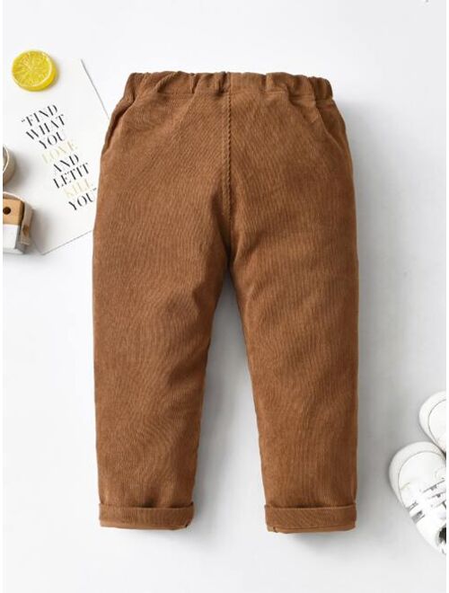 Shein Toddler Boys Elastic Waist Corduroy Pants