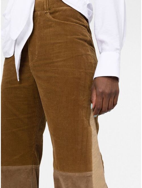 Chloe corduroy panelled flared trousers
