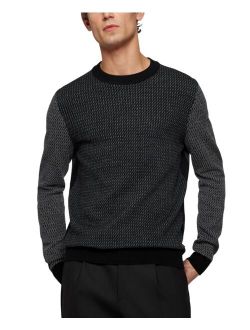 BOSS Men's Crewneck Micro Sweater