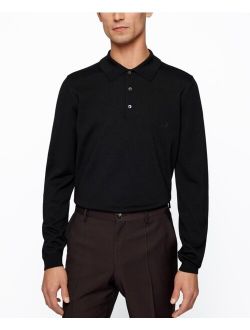 BOSS Men's Merino Slim-Fit Polo Sweater