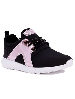 Girls Angel Lane Metallic Fashion Sneaker Lace-Up Athletic Running Shoe (Big Kid - Little Kid)