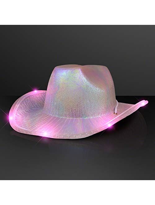 FlashingBlinkyLights Light Up Iridescent Space Cowgirl Hat