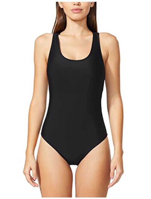 BALEAF Women's High Neck Backless One Swimsuits Athletic Training Padded Bathing Suits
