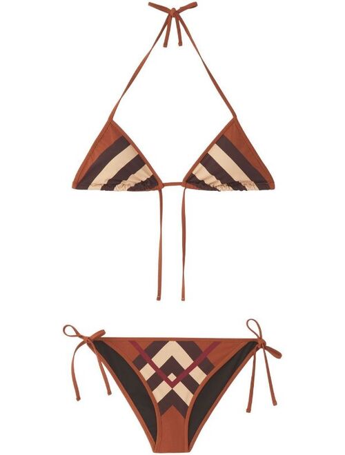 Burberry Chevron Check triangle bikini
