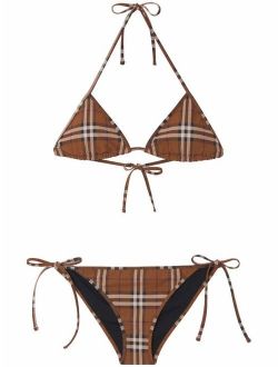 check-pattern bikini