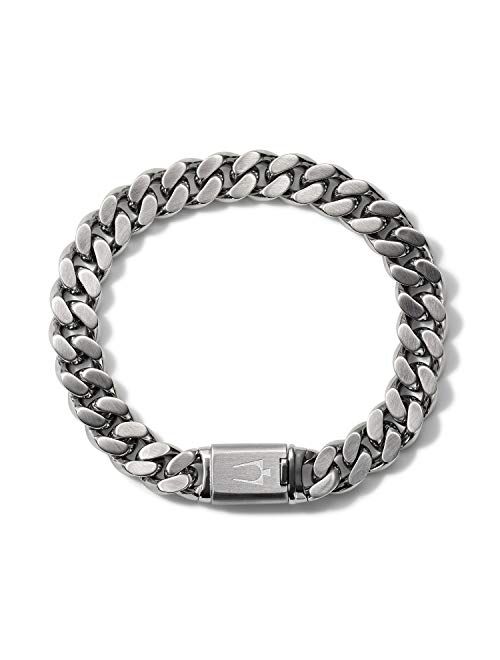 Buy Bulova Mens Classic Stainless Steel Chain Link Bracelet with ...