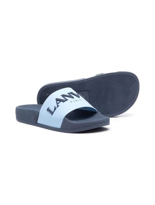 LANVIN Enfant logo-print slip-on sandals