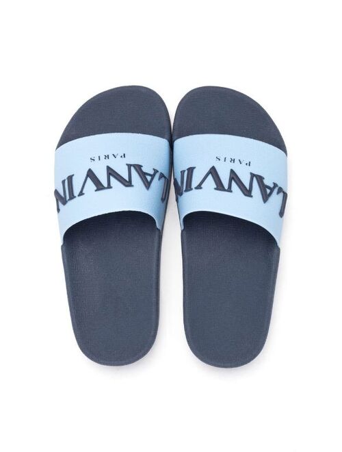 LANVIN Enfant logo-print slip-on sandals