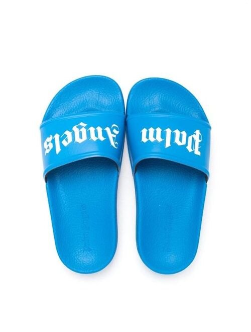 Palm Angels Kids logo-print slip-on sandals