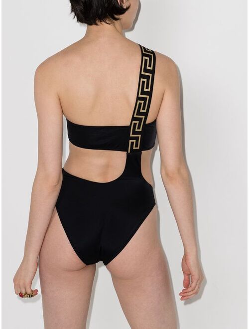Versace cut-out Grecca detail swimsuit