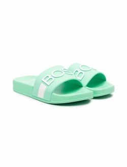 BOSS Kidswear logo-print open-toe slides