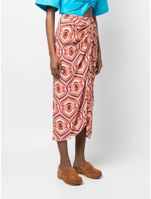 ETRO graphic-print sarong skirt