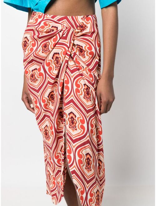 ETRO graphic-print sarong skirt