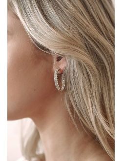 Oh My Elegance Gold Rhinestone Hoop Earrings
