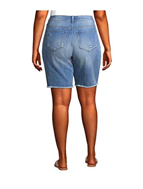 Terra & Sky Women's Plus Size 10 Inch Bermuda Short with 5 Button Fly