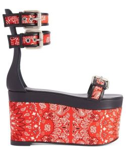 Giuseppe Zanotti Bandanaprint 105mm wedge sandals