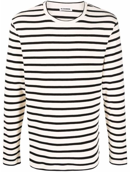 Jil Sander ribbed stripe-pattern knit jumper